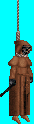 A hanging Cultist, based off the sprite from Duke Nukem 3D