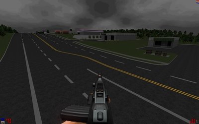 And to finish off, from left to right sits an auto garage, a hardware store, and an auto parts store.  This was all built on a hillside, making this a pain in the @$$ to build.