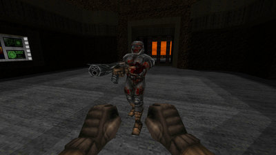 Xero. A fallen soldier brought back from death by the Timestrikers. Can catch up to the player easily, and equipped with a semi-automatic high-damage plasma repeater that can wear down the player in mere seconds.