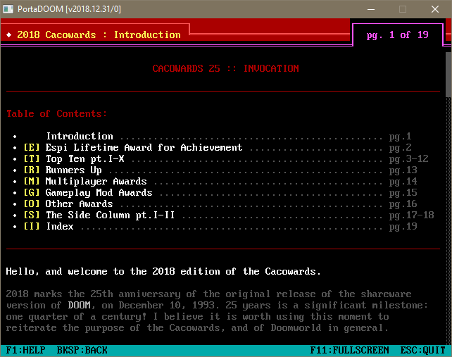Screenshot of PortaDOOM Cacowards 2018