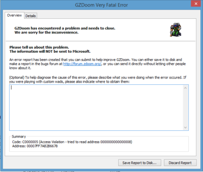 Ended up with the Fatal Error