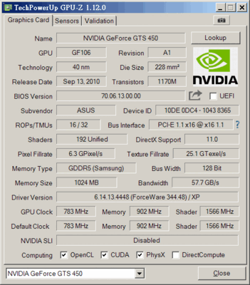 GPU spec.